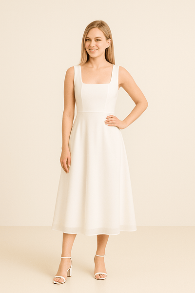 Ashford | A Line Square Midi Dress - Ashford London Clothing