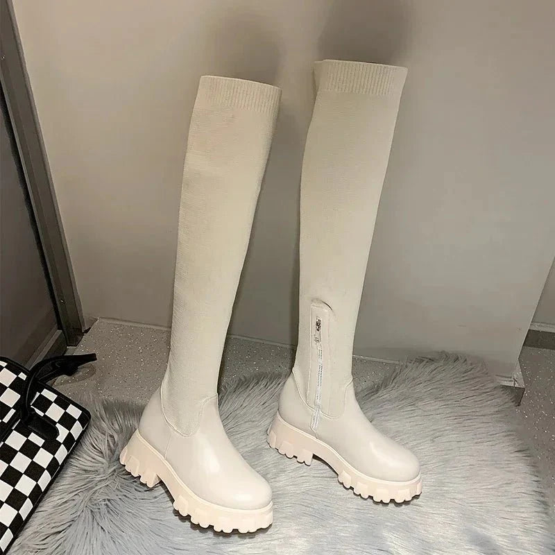 Ashford | Aino – Women’s Over-the-Knee Stretch Boots – Medium Heel, Casual Outdoor