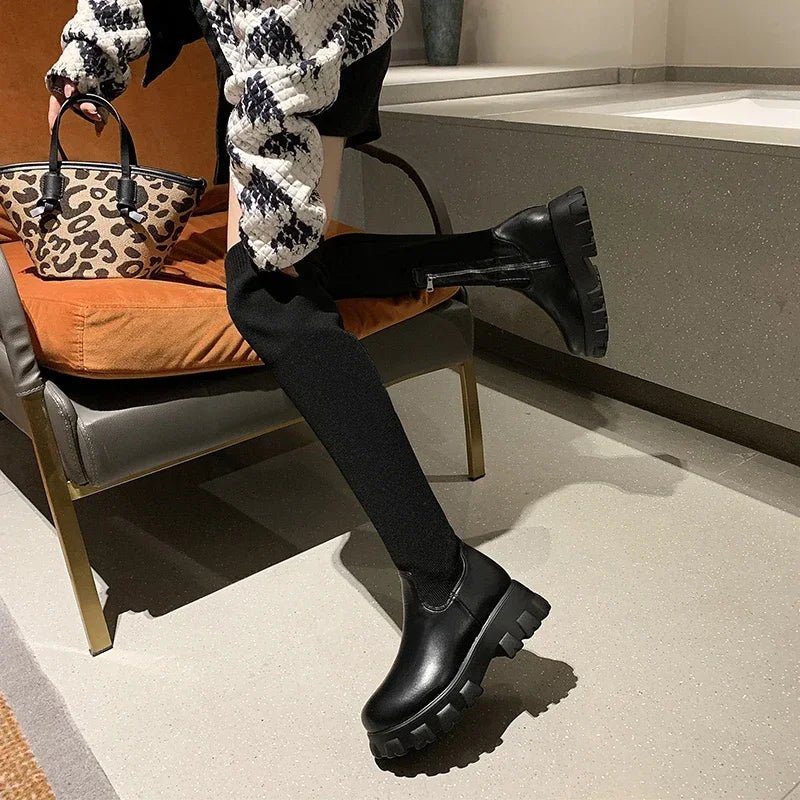 Ashford | Aino – Women’s Over-the-Knee Stretch Boots – Medium Heel, Casual Outdoor