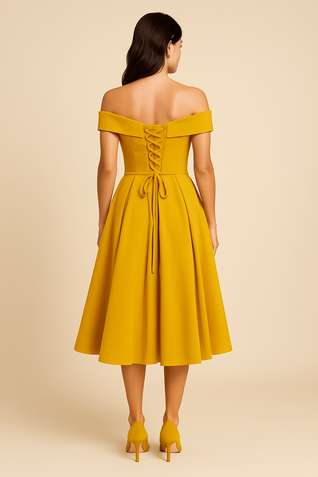 ASHFORD | Anna Women's Off - Shoulder A - Line Dress - Elegant Fit - Formal Wear - Ashford London Clothing