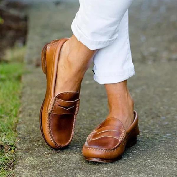 Ashford | Aoife – Women’s Leather Penny Loafers – Classic Slip - On, Moccasin Style, Low Heel - Ashford London Clothing