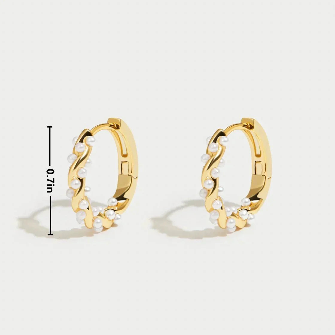 Ashford | Ariana – Elegant Pearl Accent Gold Hoop Earrings - Ashford London Clothing