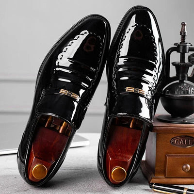 Ashford | Blake Men’s Patent Leather Loafers – Slip - On Formal Shoes – Elegant & Polished Finish - Ashford London Clothing