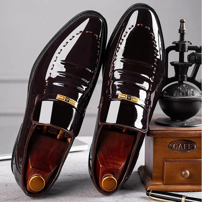 Ashford | Blake Men’s Patent Leather Loafers – Slip - On Formal Shoes – Elegant & Polished Finish - Ashford London Clothing