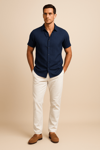 Ashford | Button - Down Shirt – Casual Short Sleeve Style for Men - Ashford London Clothing