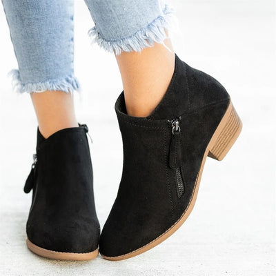 Ashford | Camille – Women’s Leather Ankle Boots with Block Heel & Sleek Fit