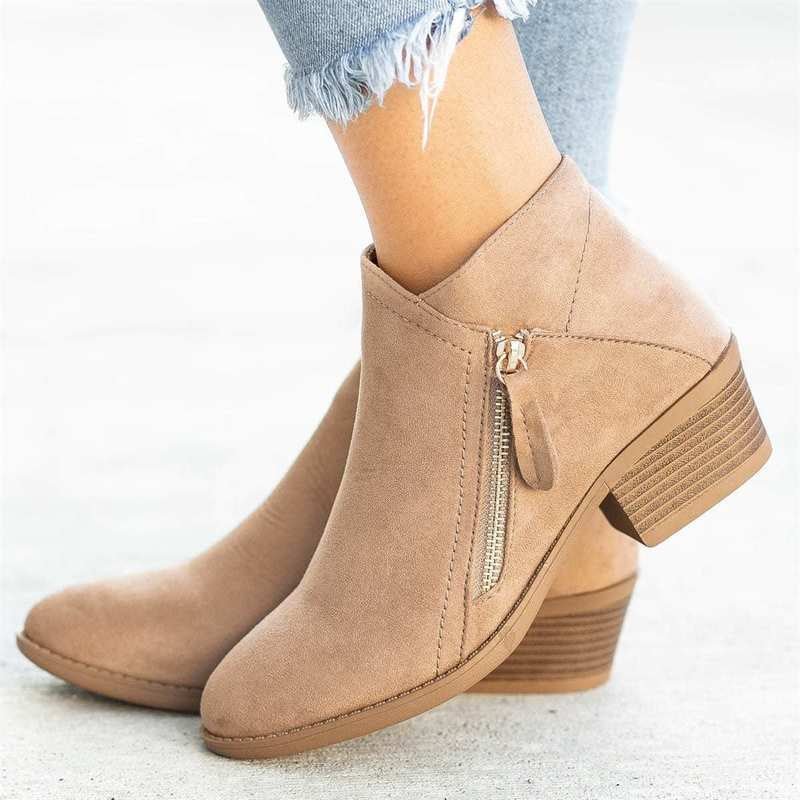 Ashford | Camille – Women’s Leather Ankle Boots with Block Heel & Sleek Fit