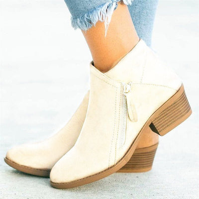 Ashford | Camille – Women’s Leather Ankle Boots with Block Heel & Sleek Fit