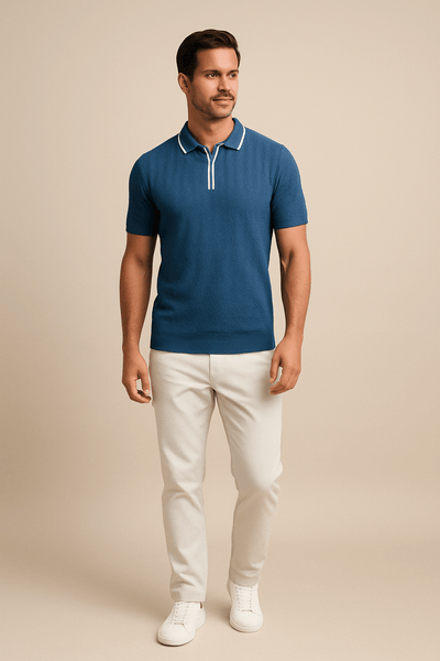 Ashford | Casual Polo Shirt – Waffle Knit Design for Everyday Wear - Ashford London Clothing