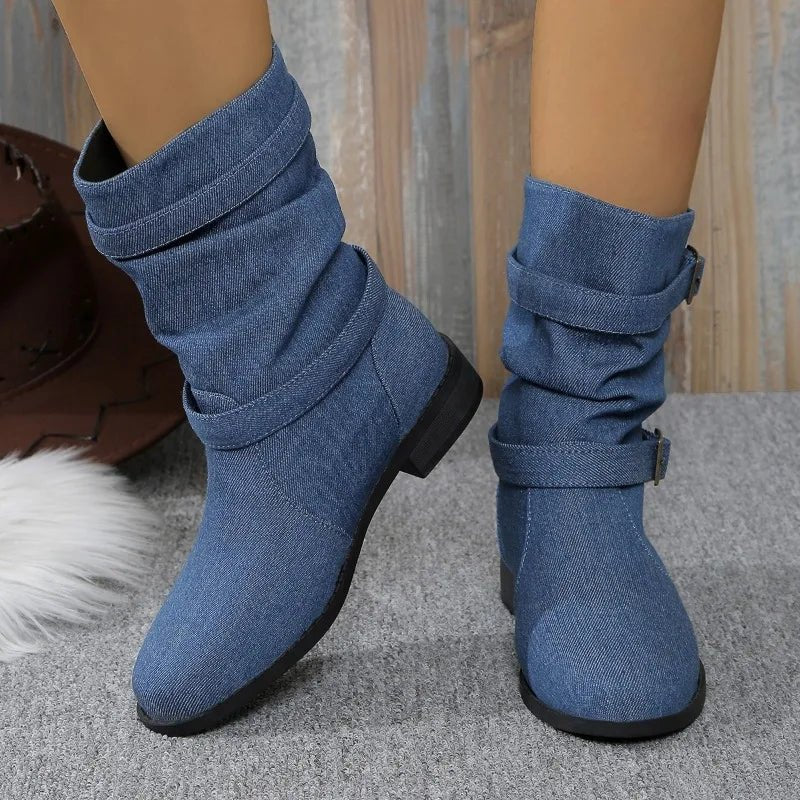 Ashford | Celina – Women’s Midi Ankle Boots with Round Toe & Medium Heel