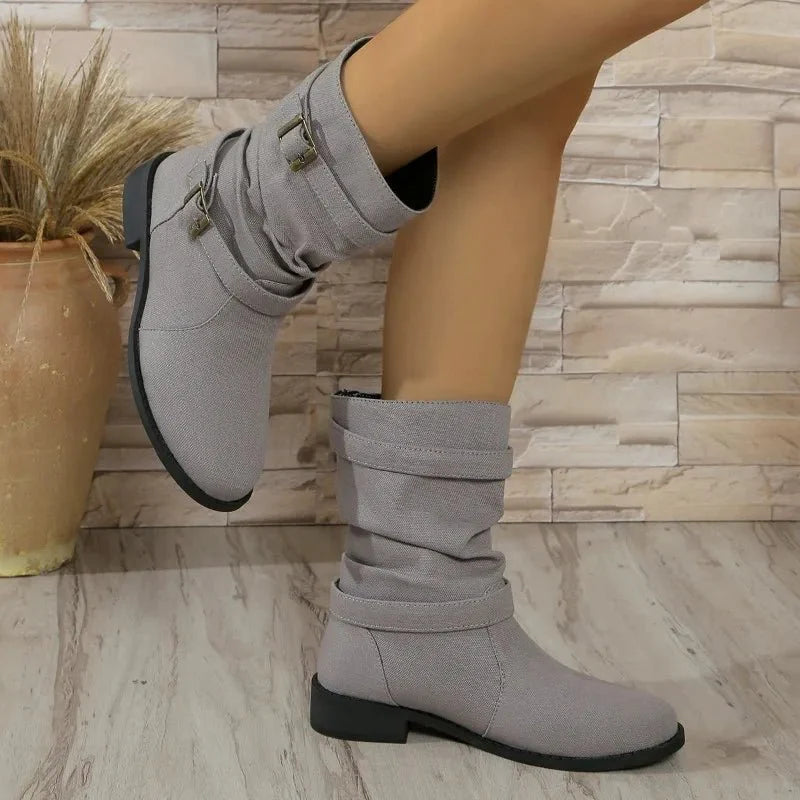 Ashford | Celina – Women’s Midi Ankle Boots with Round Toe & Medium Heel