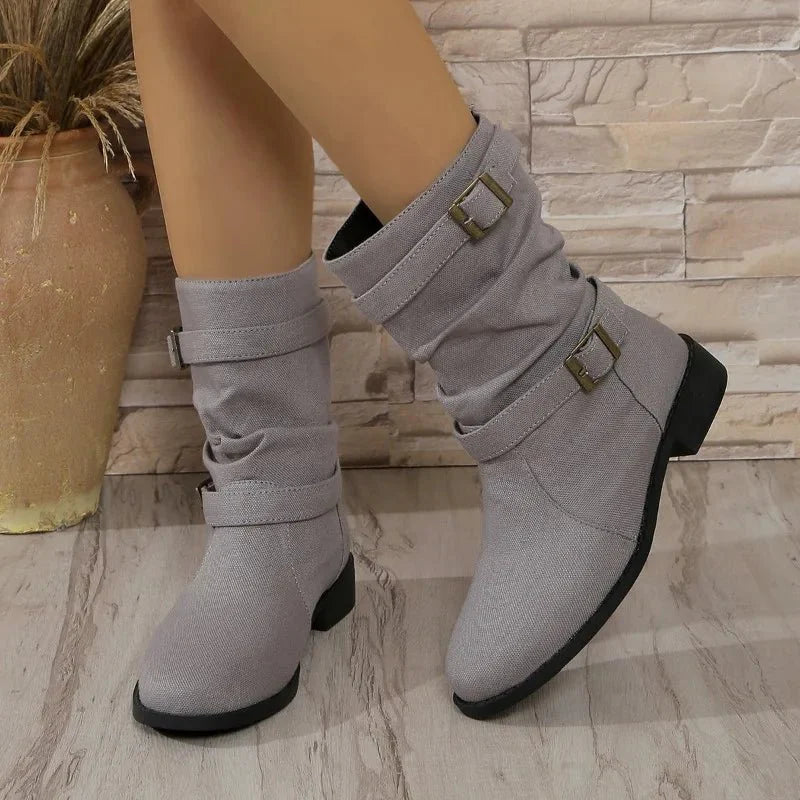 Ashford | Celina – Women’s Midi Ankle Boots with Round Toe & Medium Heel