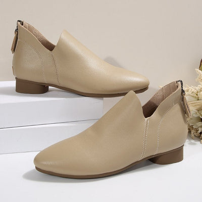 Ashford | Coralie – Women’s PU Leather Ankle Boots with Back Zip & Pointed Toe