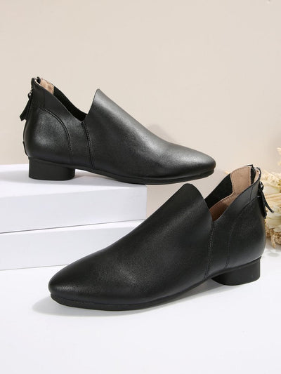 Ashford | Coralie – Women’s PU Leather Ankle Boots with Back Zip & Pointed Toe