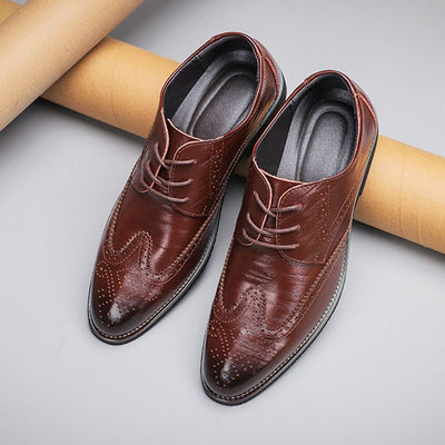 Ashford | Damien Men’s Lace - Up Shoes – Ombre Design – Pointed Toe – PU Leather - Ashford London Clothing