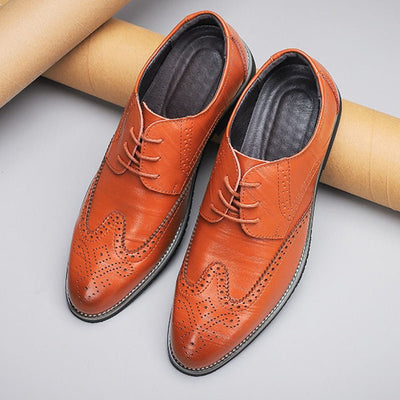 Ashford | Damien Men’s Lace - Up Shoes – Ombre Design – Pointed Toe – PU Leather - Ashford London Clothing