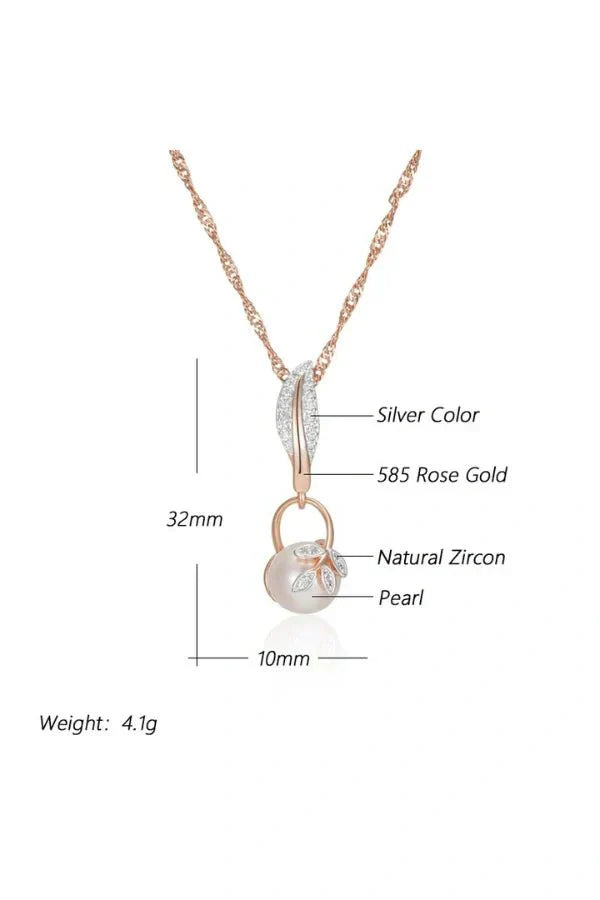 Ashford | Demi – Floral Pendant Necklace with Crystals & Pearl Center - Ashford London Clothing