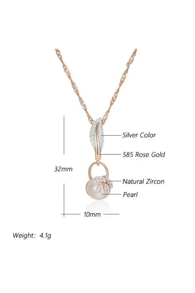 Ashford | Demi – Floral Pendant Necklace with Crystals & Pearl Center - Ashford London Clothing