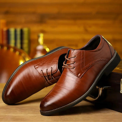 Ashford | Dylan Men’s Leather Oxford Shoes – Classic Lace - Up – Formal Brogue Detailing - Ashford London Clothing