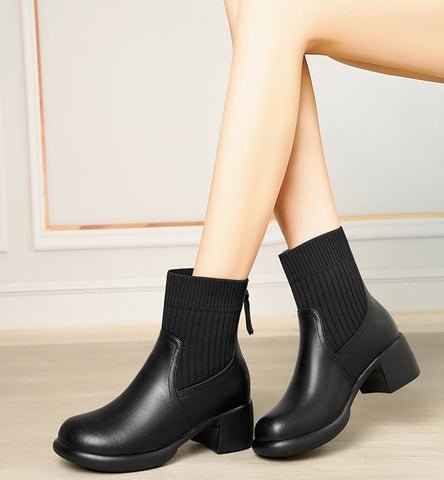 Ashford | Elida – Women’s Stretch Sock Boots with Sleek Heel & Knit Upper