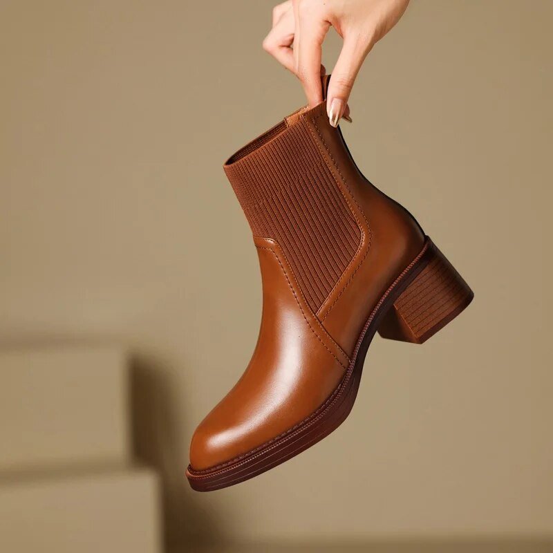 Ashford | Elida – Women’s Stretch Sock Boots with Sleek Heel & Knit Upper