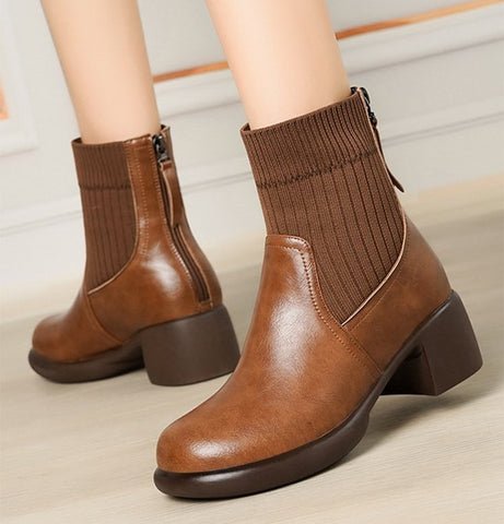 Ashford | Elida – Women’s Stretch Sock Boots with Sleek Heel & Knit Upper