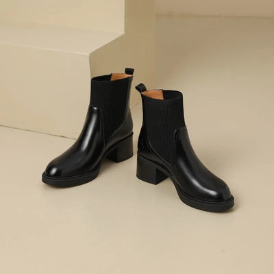 Ashford | Elida – Women’s Stretch Sock Boots with Sleek Heel & Knit Upper