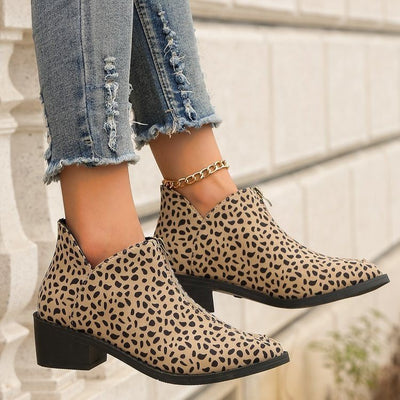 Ashford | Elira – Women’s Suede Ankle Boots with Pointed Toe, Block Heel & Zip