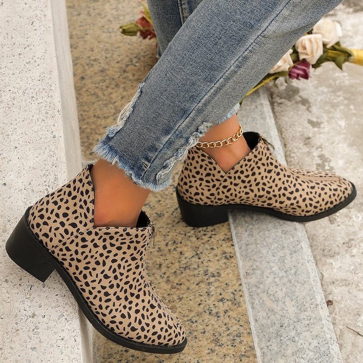 Ashford | Elira – Women’s Suede Ankle Boots with Pointed Toe, Block Heel & Zip