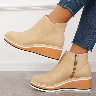 Ashford | Eliza – Women’s Ankle Boots with Zip & Platform – Synthetic Leather