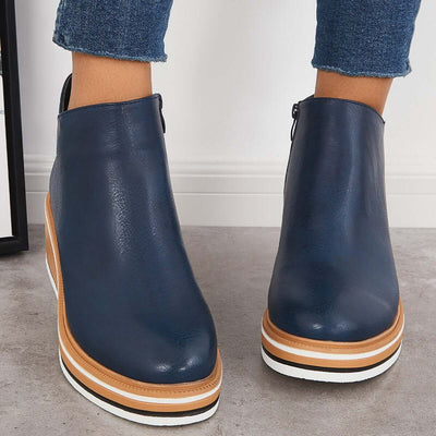 Ashford | Eliza – Women’s Ankle Boots with Zip & Platform – Synthetic Leather