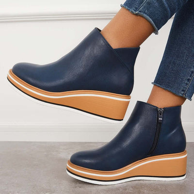 Ashford | Eliza – Women’s Ankle Boots with Zip & Platform – Synthetic Leather