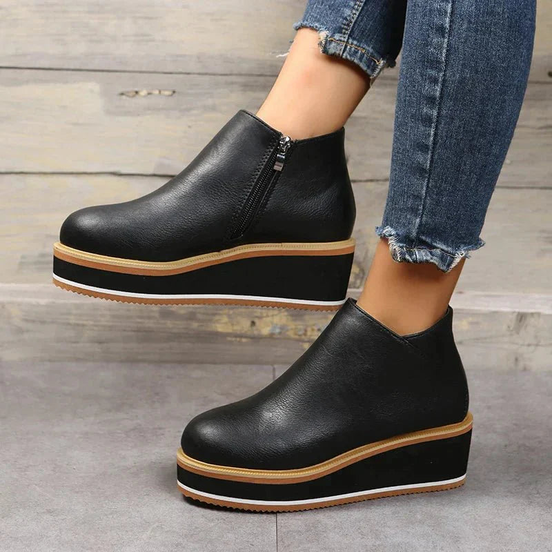 Ashford | Eliza – Women’s Ankle Boots with Zip & Platform – Synthetic Leather