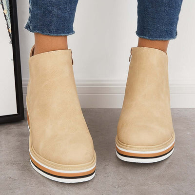 Ashford | Eliza – Women’s Ankle Boots with Zip & Platform – Synthetic Leather
