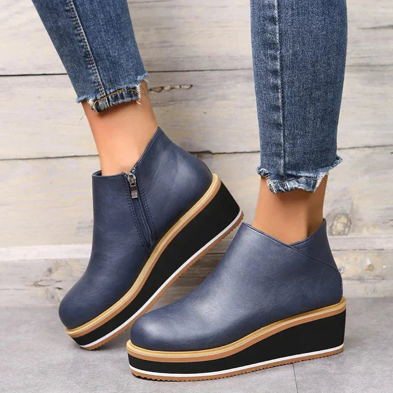 Ashford | Eliza – Women’s Ankle Boots with Zip & Platform – Synthetic Leather