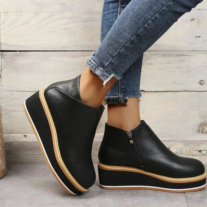 Ashford | Eliza – Women’s Ankle Boots with Zip & Platform – Synthetic Leather