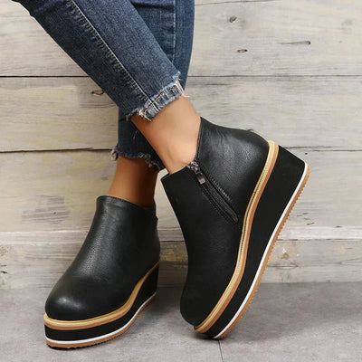 Ashford | Eliza – Women’s Ankle Boots with Zip & Platform – Synthetic Leather