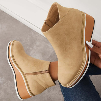 Ashford | Eliza – Women’s Ankle Boots with Zip & Platform – Synthetic Leather
