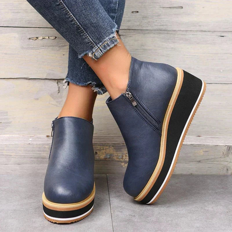 Ashford | Eliza – Women’s Ankle Boots with Zip & Platform – Synthetic Leather