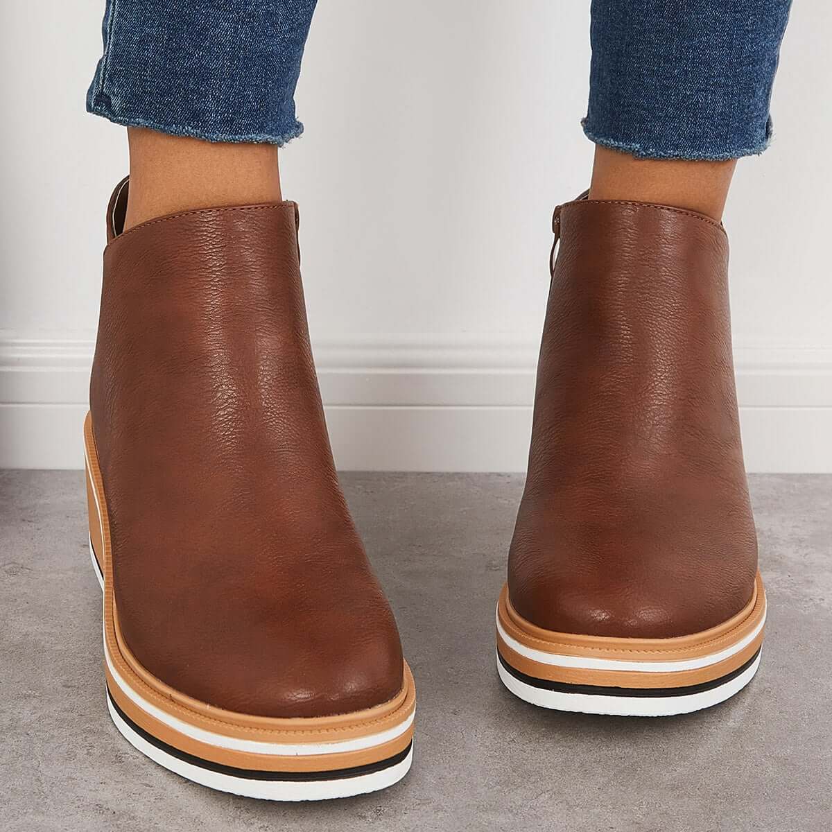 Ashford | Eliza – Women’s Ankle Boots with Zip & Platform – Synthetic Leather
