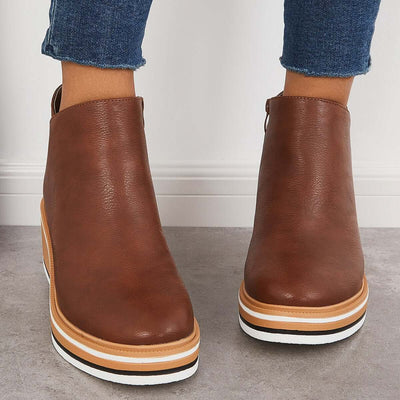 Ashford | Eliza – Women’s Ankle Boots with Zip & Platform – Synthetic Leather