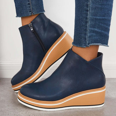 Ashford | Eliza – Women’s Ankle Boots with Zip & Platform – Synthetic Leather