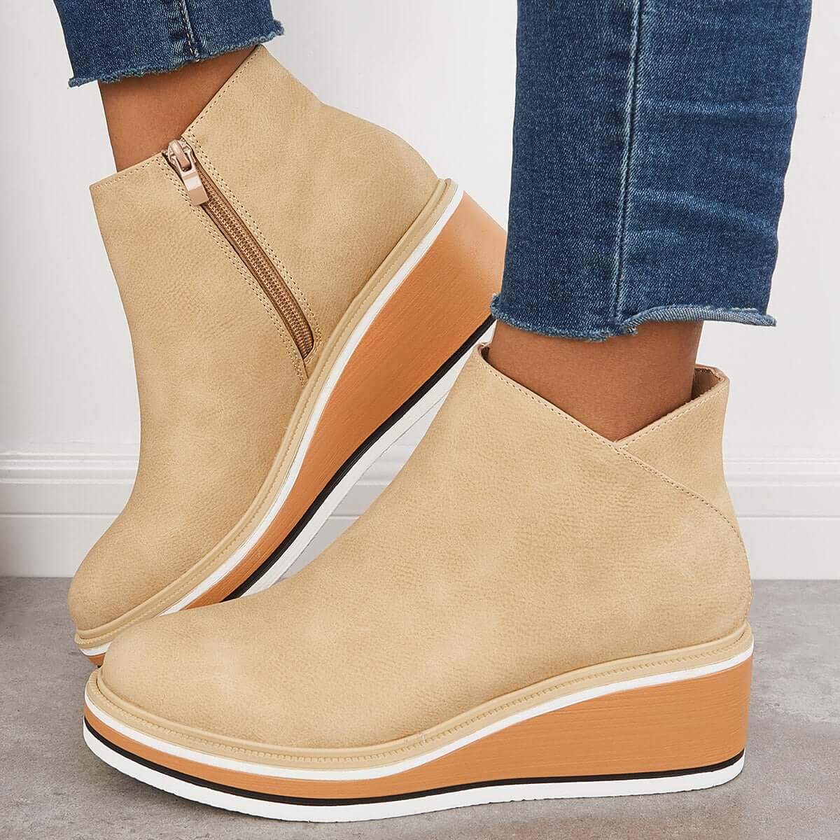 Ashford | Eliza – Women’s Ankle Boots with Zip & Platform – Synthetic Leather