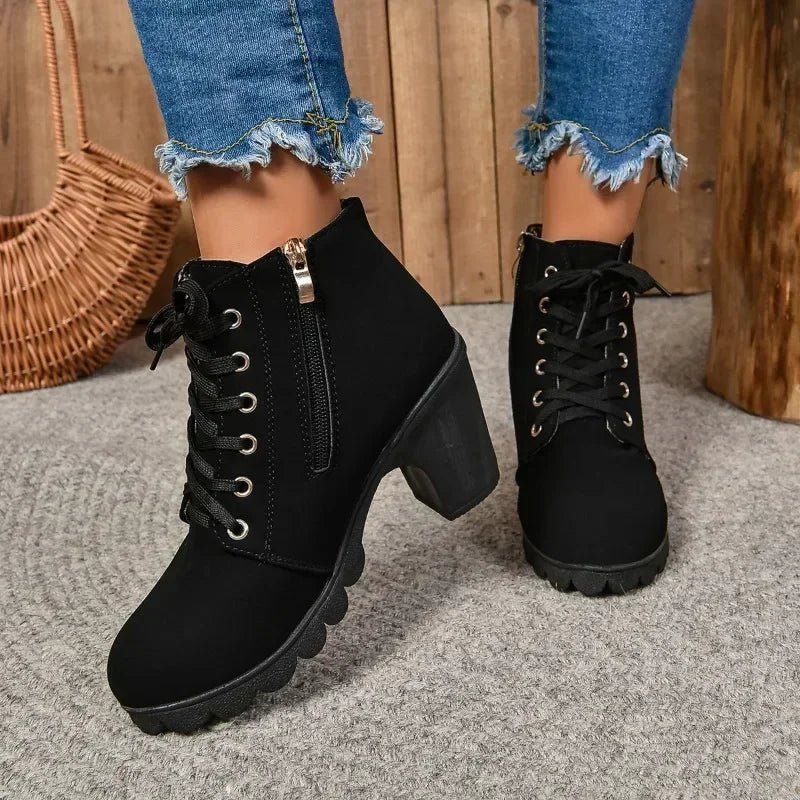 Ashford | Embla – Women’s Lace-Up Ankle Boots with High Heel in Synthetic Leather