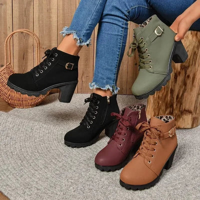 Ashford | Embla – Women’s Lace-Up Ankle Boots with High Heel in Synthetic Leather