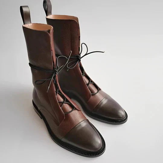 Ashford | Emilia – Women’s Lace-Up Leather Mid-Calf Boots with Streamlined Fit