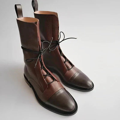 Ashford | Emilia – Women’s Lace-Up Leather Mid-Calf Boots with Streamlined Fit