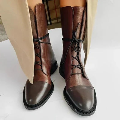 Ashford | Emilia – Women’s Lace-Up Leather Mid-Calf Boots with Streamlined Fit