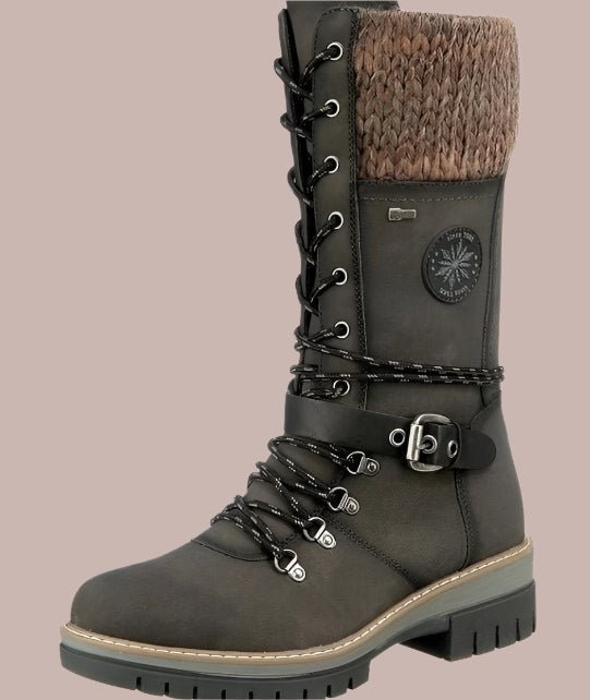Ashford | Erin – Women’s Mid-Calf Boots with Knit Trim and Zip Closure