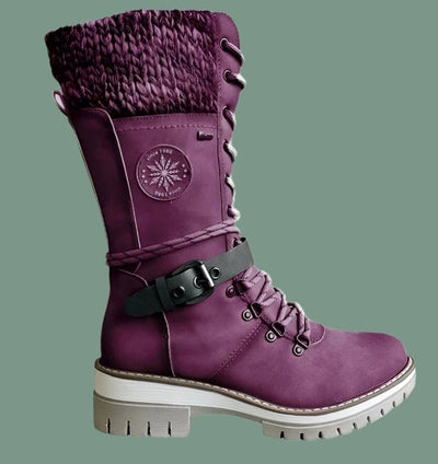 Ashford | Erin – Women’s Mid-Calf Boots with Knit Trim and Zip Closure